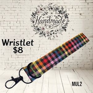 Handmade Colorful Plaid Wristlet